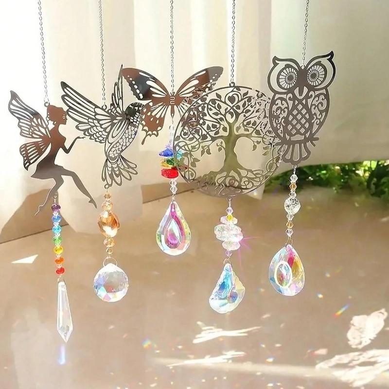 Artificial Crystal Sun Catcher, 1 Count Hanging Sun Catcher with Creative Design, Hanging Decor for Home Living Room Bedroom