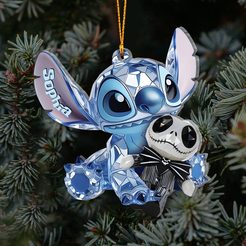 Stitch Hug JK - Personalized Ohana Ornament