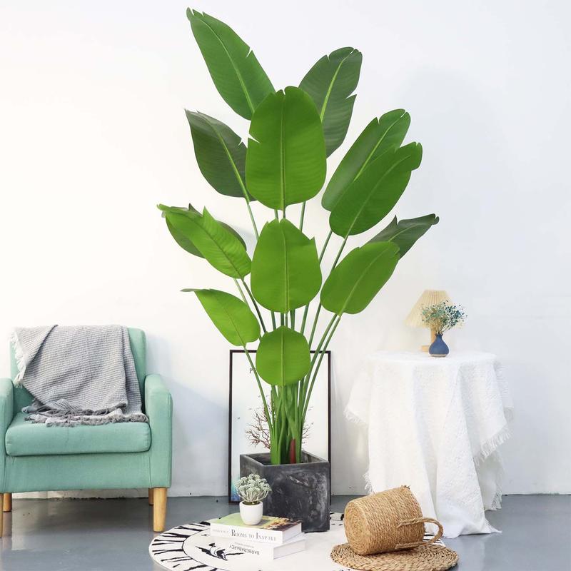 5.25ft Artificial Bird of Paradise Plant - Lifelike Tropical Palm Tree with 10 Realistic Silk Leaves, Perfect for Indoor Decor in Living Rooms, Bedrooms, Offices, and More