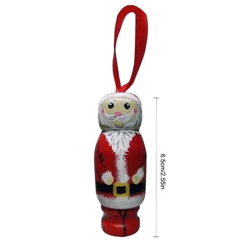 2024 New Funny Santa Christmas Ornaments Christmas Decorations Christmas Tree Hanging Holiday Xmas Ornaments Funny Wooden Plastic Santa Ornament Gift