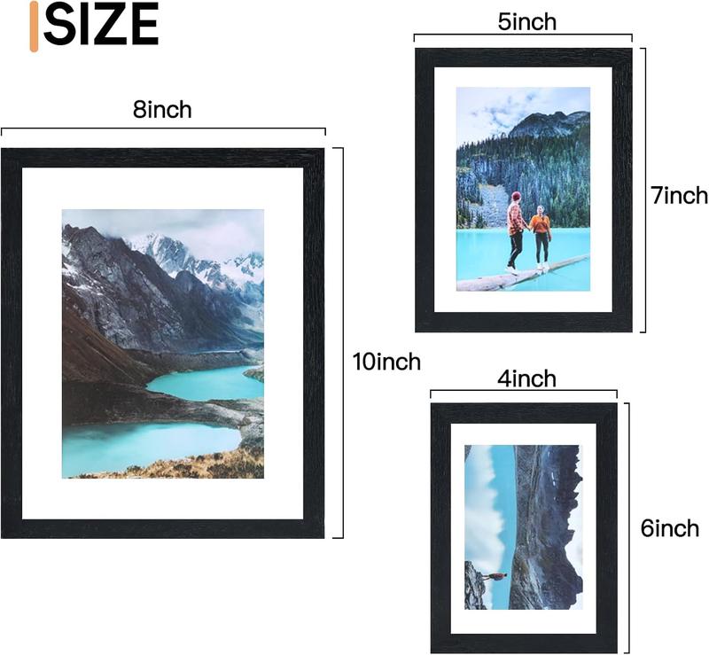 Picture Frames Set, 15 Pack Black Picture Frames Collage Wall Decor for Assorted Photos, Three 8x10, Six 5x7, Six 4x6 for Wall Hanging or Tabletop Display