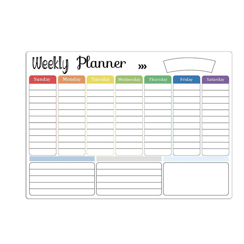 Refrigerator Magnetic Daily Calendar, Weekly Planner, Daily & Monthly Schedule with 8 Pen & Eraser, Fridge Magnetic Planner Sticker