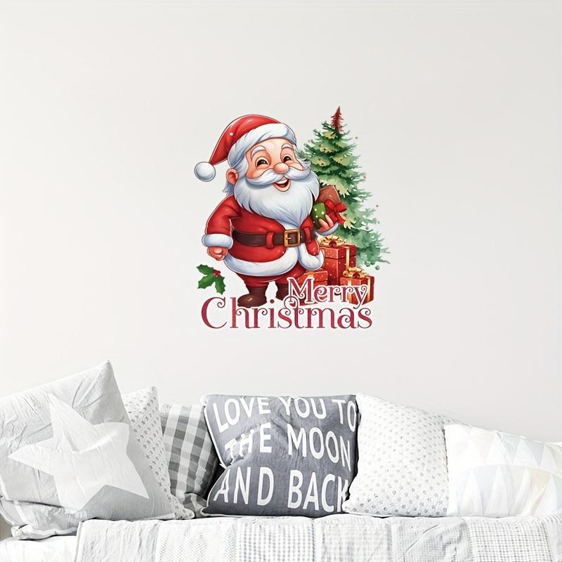 Santa Claus Pattern Toilet Sticker, 5 Counts Merry Christmas Self-adhesive Sticker, Versatile for Toilet, Bathroom, Fridge & Window, Perfect for Holiday Home Aesthetics