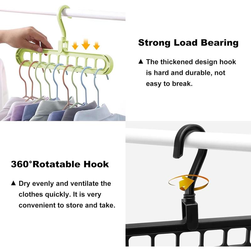 Closet Organizers and Storage,College Dorm Room Essentials,Pack of 6 Multifunctional Organizer Magic Space Saving Hangers with 9 Holes Storage Organization for Wardrobe Closet Hanging