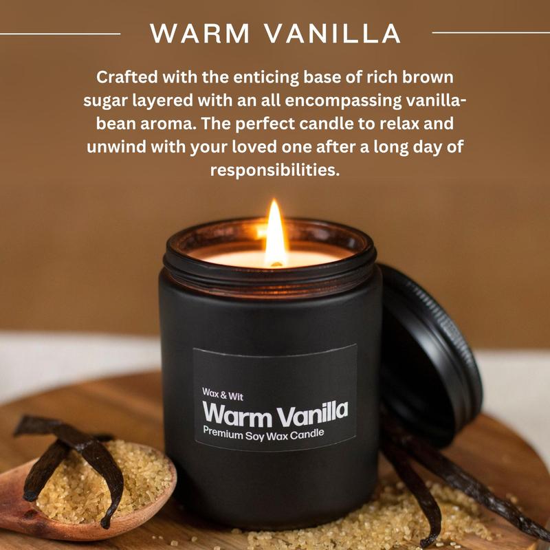 Wax & Wit Vanilla Candle, Scented Candles for Men, Gifts for Men, Manly Candles, Man Candles - 9oz