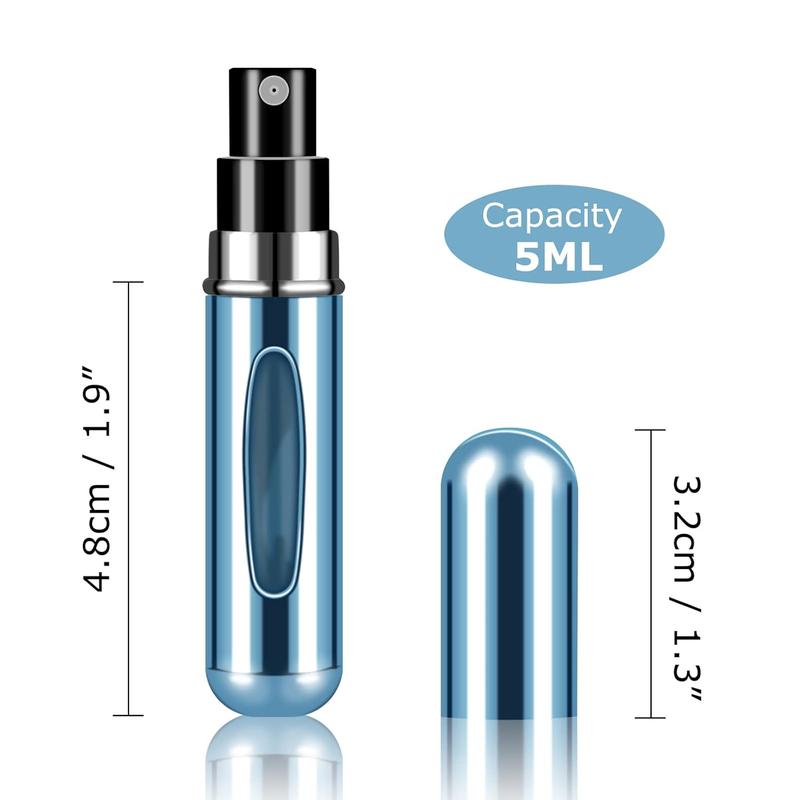 4 count Refillable Perfume Atomizer Bottles,Portable Mini Separate Perfume Bottle,Travel and Outings Spray Boxes Dispensers 5ml 0.2oz (Blue)