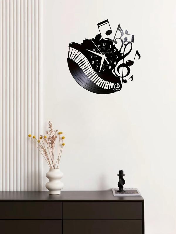 KingLive Piano Vinyl Record Wall Clock, Retro Aesthetic Art Room Decor, Piano Gift for Men  alarm clock