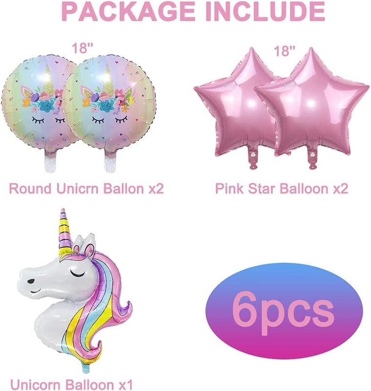 Unicorn Balloons Unicorn Birthday Party Decorations for Girls Foil Balloons Set Macaron and Rainbow Balloon Wedding  Shower Party Supplies (4)