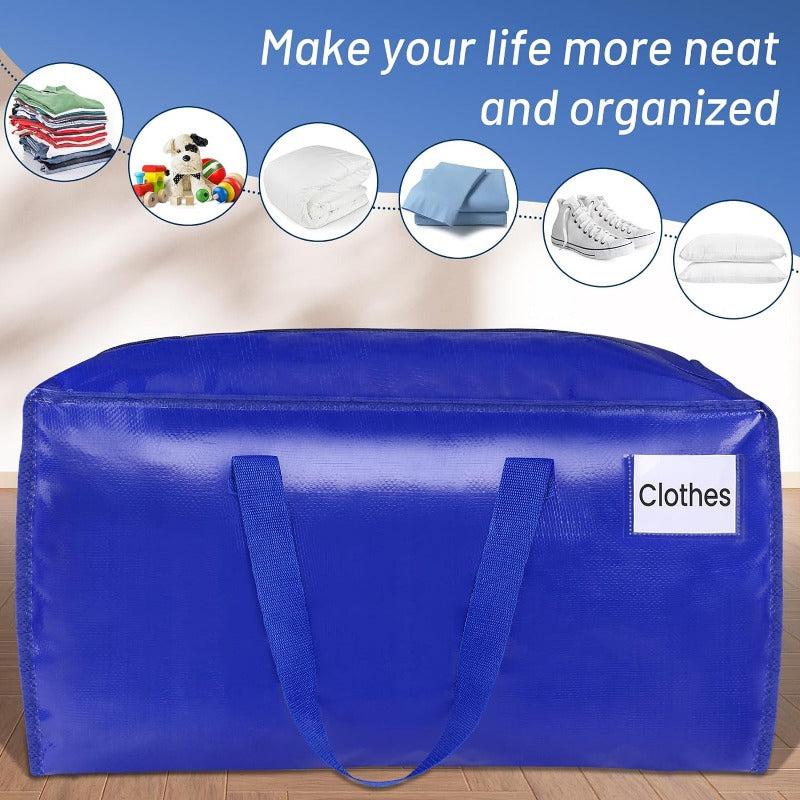 Moving Bags, Heavy Duty Moving Supplies & Storage Bags, Extra Large Packing Bags, Boxes with Tag Pockets, Collapsible Fold Flat Storage, Alternative to Box and Bin, 88 93L