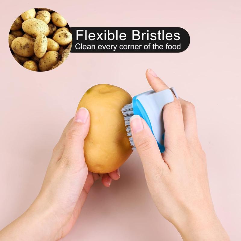 Vegetable Brush, 3 Counts Silicone Soft Side Fruit Cleaning Tool, Food Potatoes Carrots Brush, Household Kitchen Products