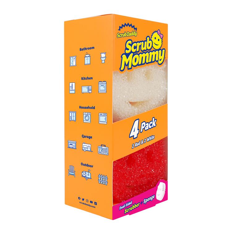 Scrub Daddy - Scrub Mommy 4 Count Scrubbers and Sponges in Red and White