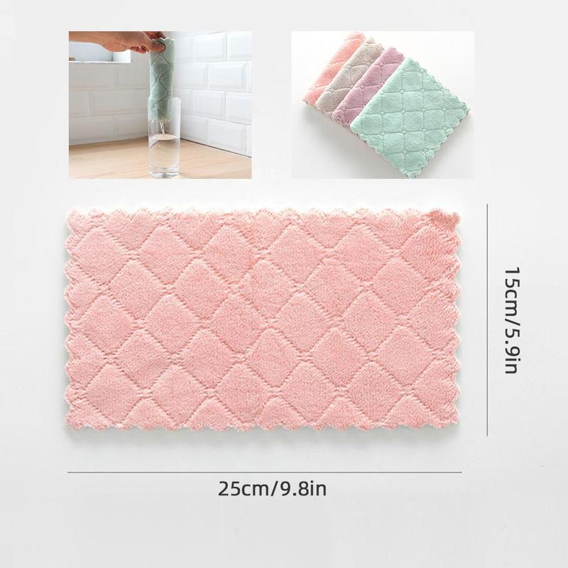 Household Cleaning Cloth (10pcs), Soft Absorbent Dish Cloth, Household Wipe Hand Quick Drying Handkerchief for Bathroom, Kitchen