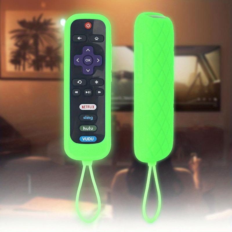 Luminous Remote Control Cover for Summer, 1 Count Glow In The Dark Remote Control Case With Lanyard, Universal Remote Control Protective Cover For TCL, Hisense, Roku