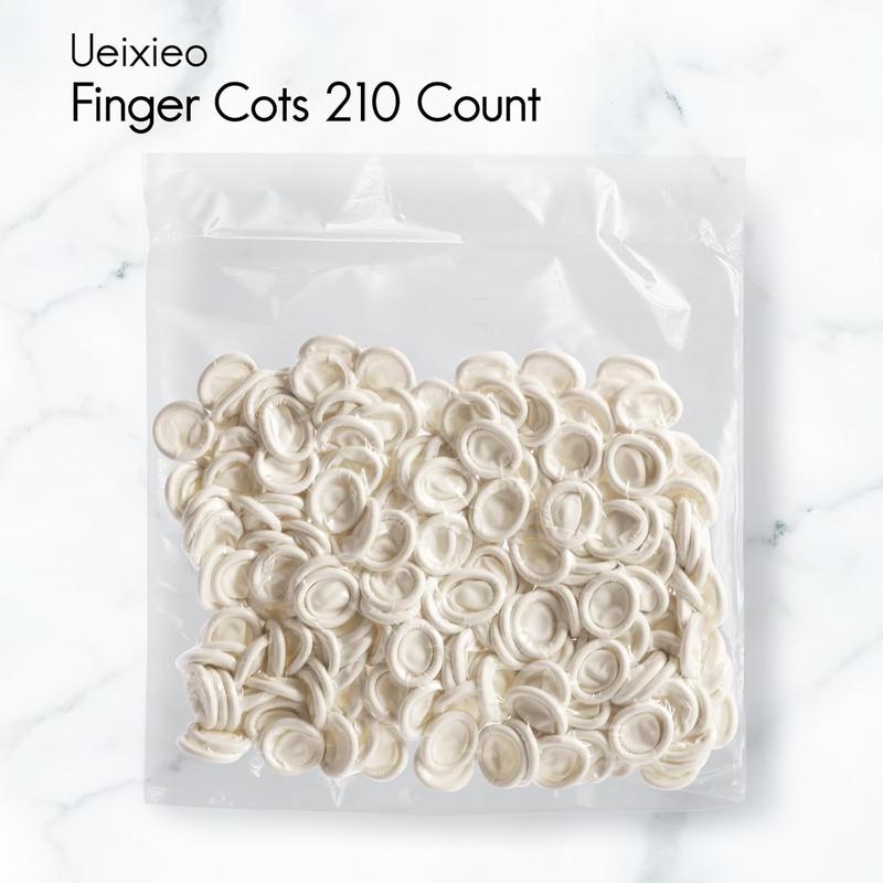 White Latex Finger Cots Finger Protectors, Disposable Medium-Sized Finger Gloves, Fingertip and Finger Sleeve Protector,Latex Thumb Protector for Finger Tips (Approx.210 PCS)