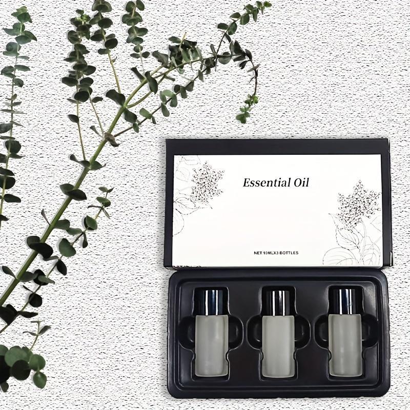 Essential Oil Set, 3 Counts set Aromatherapy Oil with Box, Home Fragrance for Living Room, Bedroom, Bathroom, Car, Office