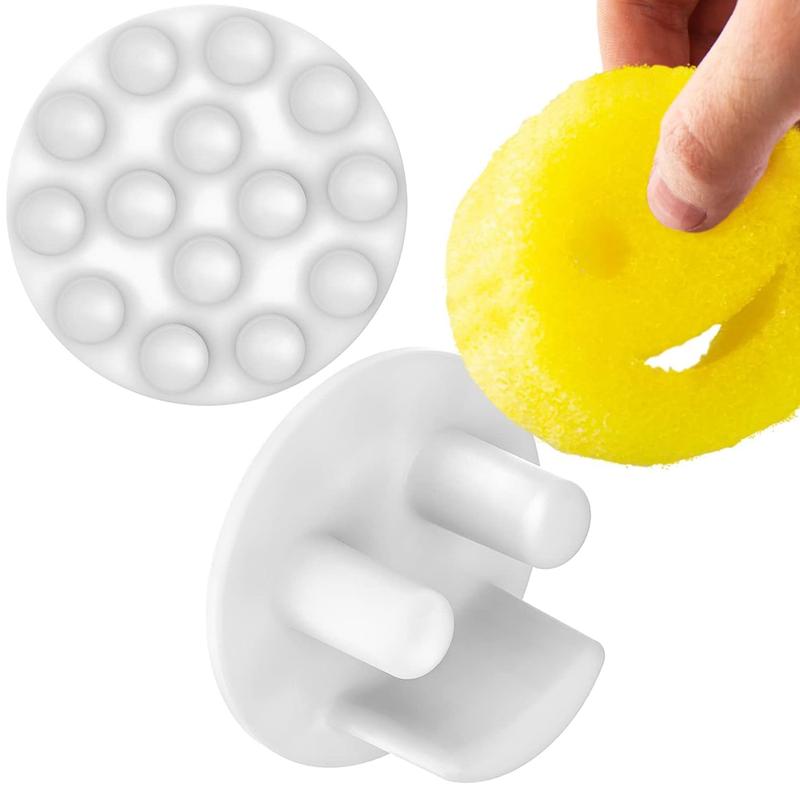 Berkland Sponge Holder for Smiley Scrub with 14 Suction Cups for Superior Stick Kitchen Sink Scrub Caddy for Happy Daddy Face Sponge Scrubber Smooth