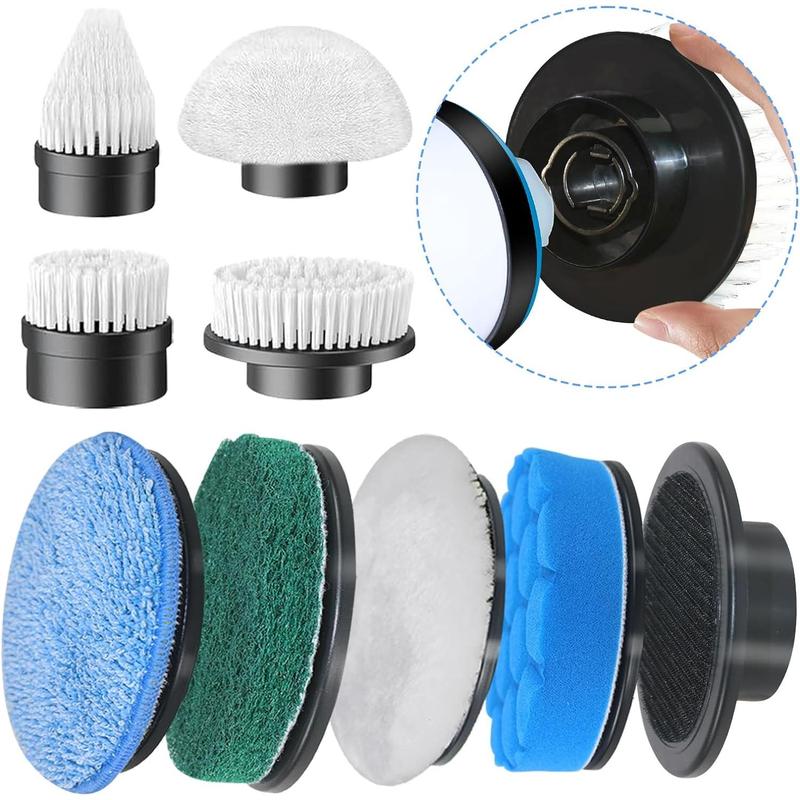 Replaceable Brush Heads Set, 9 Pack Brush Heads for Electric Spin Scrubber, Cordless Spin Scrubber Brush for All Brands of ANS-8051A&ANS-8050 Electric Cleaning Brush, for Bathroom, Kitchen