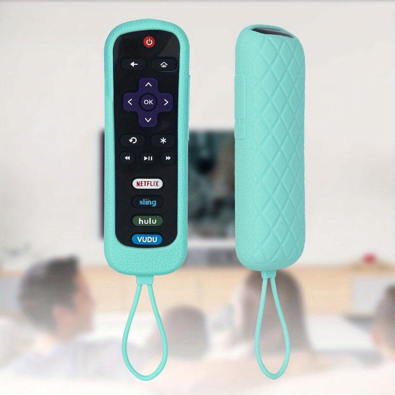 Luminous Remote Control Cover for Summer, 1 Count Glow In The Dark Remote Control Case With Lanyard, Universal Remote Control Protective Cover For TCL, Hisense, Roku