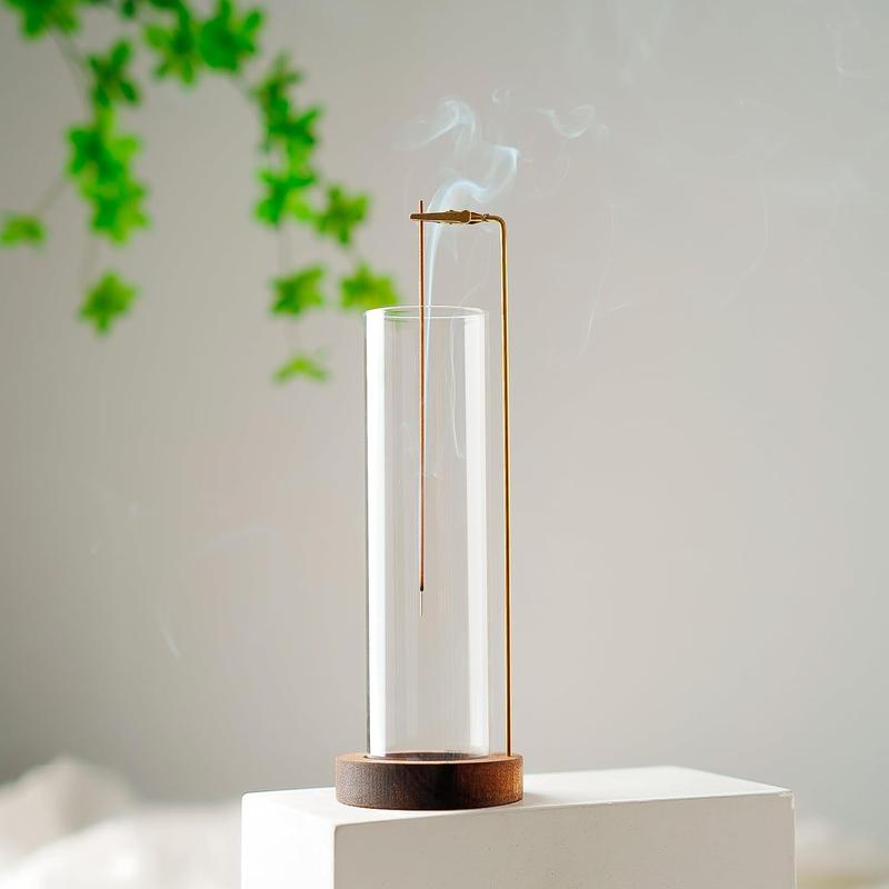 Premium Incense Holder for Sticks! Anti - Ash Flying Incense Burner Comes with 30 Incense Sticks and a Detachable Glass Ash Catcher for Your Relaxation