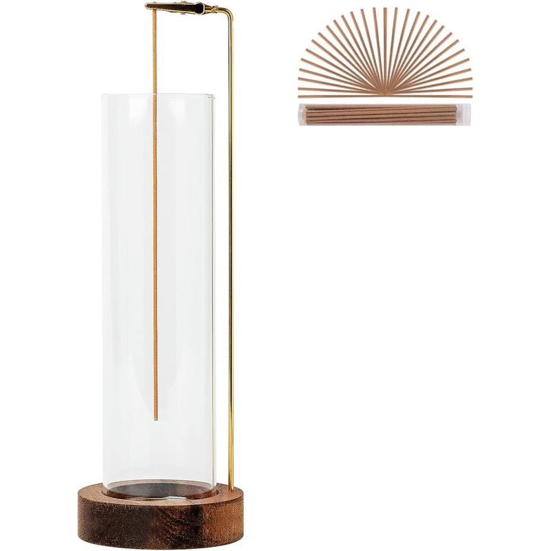 Premium Incense Holder for Sticks! Anti - Ash Flying Incense Burner Comes with 30 Incense Sticks and a Detachable Glass Ash Catcher for Your Relaxation