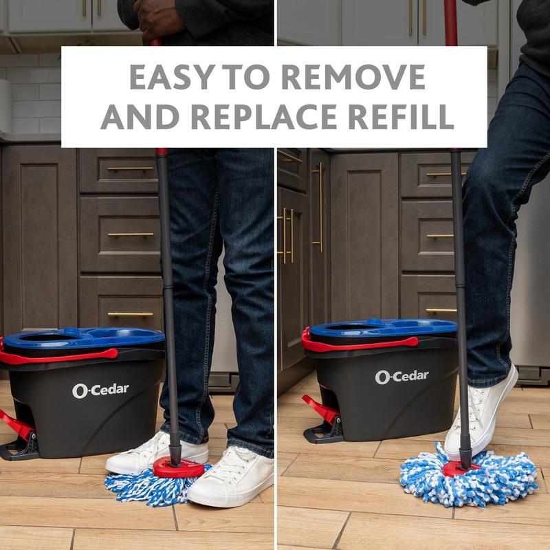 O-Cedar RinseClean Clean Water Spin Mop and Bucket System | Clean with Clean Water | Removes 99% of Bacteria1251