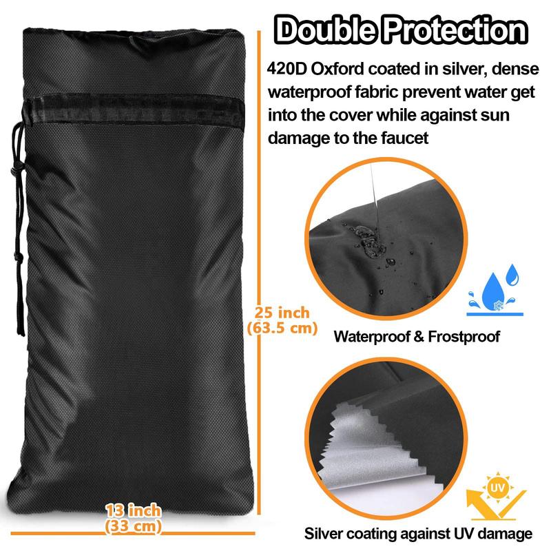 Outdoor Faucet Cover, 2 Counts Reusable Waterproof Sprinkler Pipe Insulation, Water Hose Bib Protector, Spigot Cover Socks, Cover for RV Sprinkler