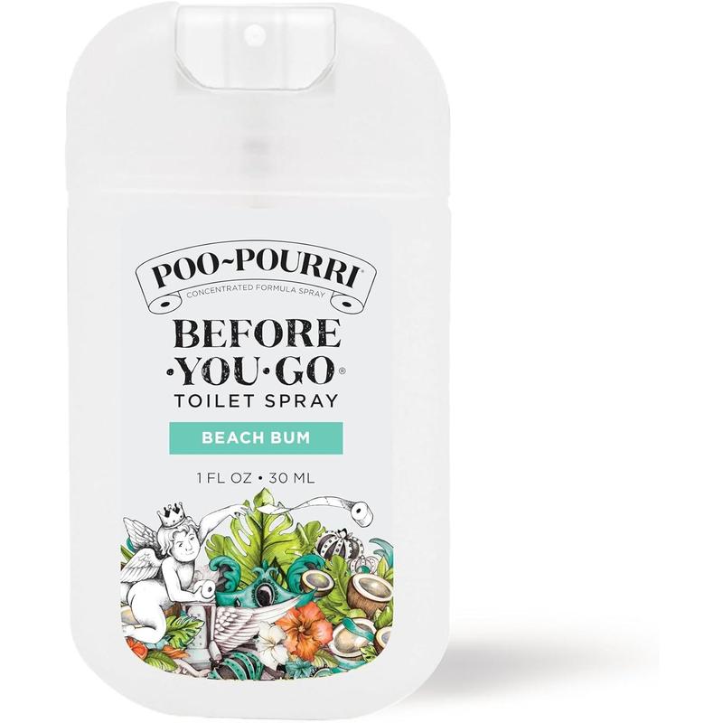 Before-You-Go Toilet Spray, Beach Bum, 1 Fl Oz Pocket Travel Size - Coconut, Orchid and Toasted Praline