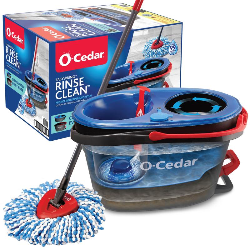 O-Cedar RinseClean Clean Water Spin Mop and Bucket System | Clean with Clean Water | Removes 99% of Bacteria1251