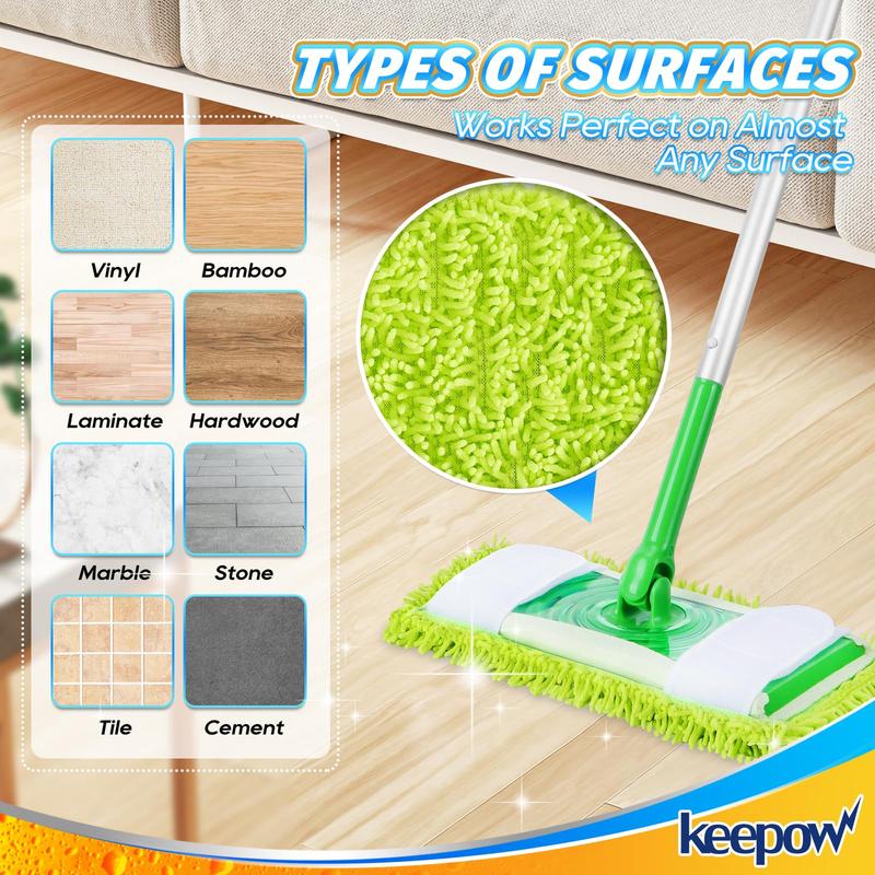 KEEPOW Reusable Microfiber Mop Pads Compatible with Swiffer Sweeper Mop  2+2+2 Pack (Mop is Not Included)