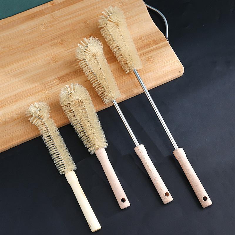 Wooden Handle Bottle Cleaning Brush, 1 Count Household Water Cup Cleaning Tool, Kitchen Cleaning Tool