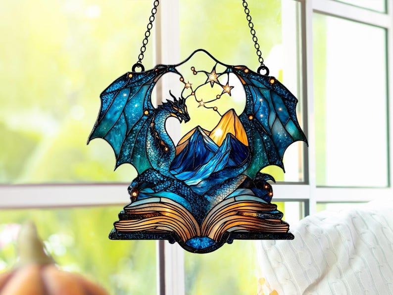 Night Court Acrylic Suncatcher, Fantasy Book Lover Window Hanging, Bookish Gift for Readers, Decorative Starlight Ornament, Home Decoration