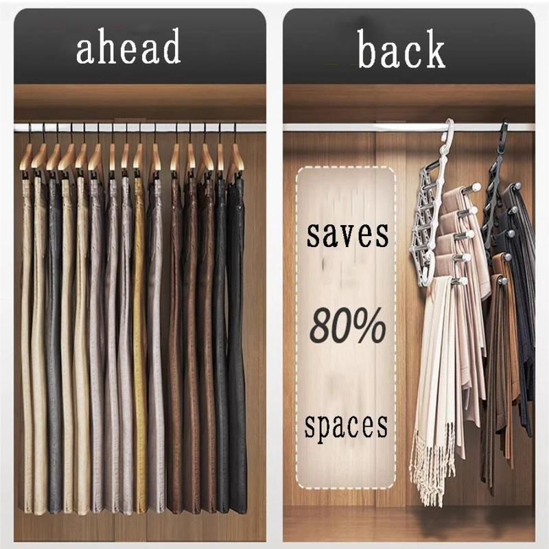 Foldable Trouser Rack, 1 Count Multi-layer Household Trouser Hanger, Wardrobe Storage Rack for Home Bedroom Closet, Home Organizer