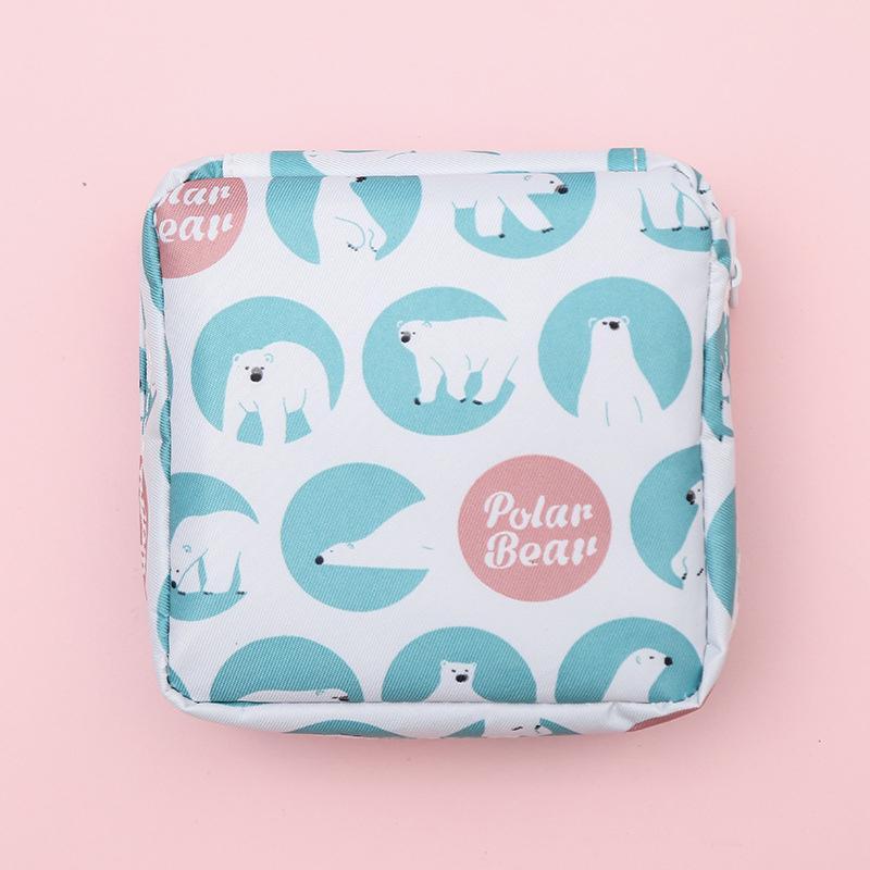 Sanitary Napkins Storage Bag, Portable Travel Sanitary Pads Organizer Bag, Zipper Tampon Storage Bag for Women Girls, Travel Organizer