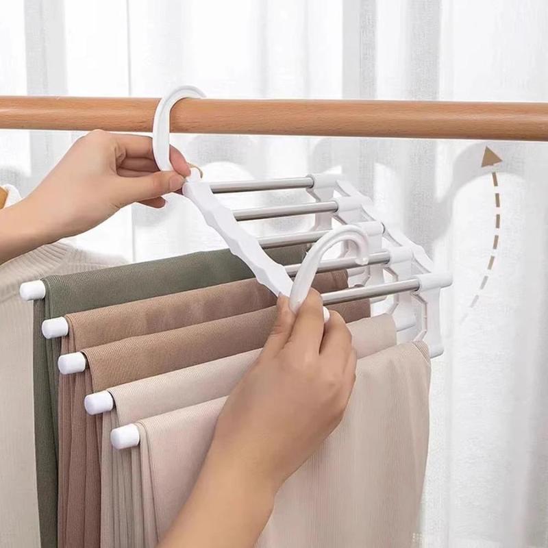 Foldable Trouser Rack, 1 Count Multi-layer Household Trouser Hanger, Wardrobe Storage Rack for Home Bedroom Closet, Home Organizer