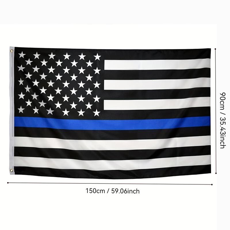 Blue Line American Flag, 1 Count Feet Blue Line Flag, Fade Resistant Flag for Outdoor, Party Decoration Supplies, Law Enforcement Flag