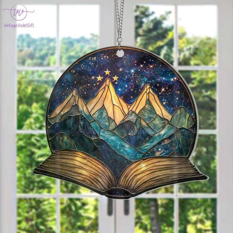 Night Court Suncatcher Ornament, Fantasy Book Reader Gift, Night Court Acrylic Window Hanging, Bookshelf Decor, Book Lover Gift,Bookish Gift