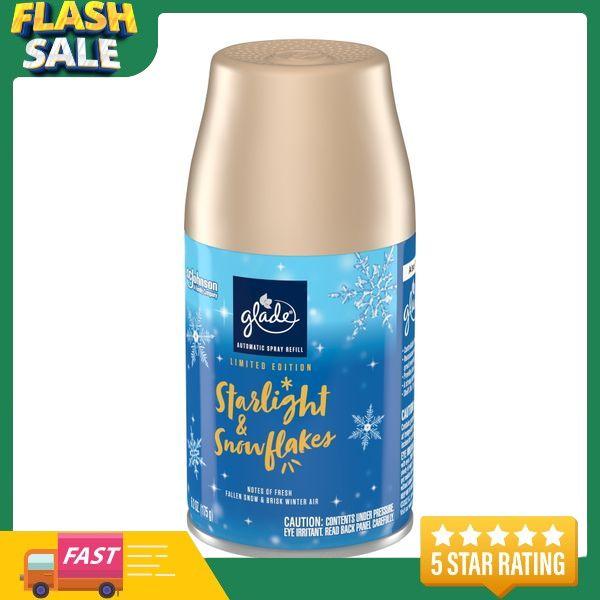 Glade Automatic Spray Refill, Air Freshener, Starlight & Snowflakes, Fragrance Infused with Essential Oils, 6.2 oz