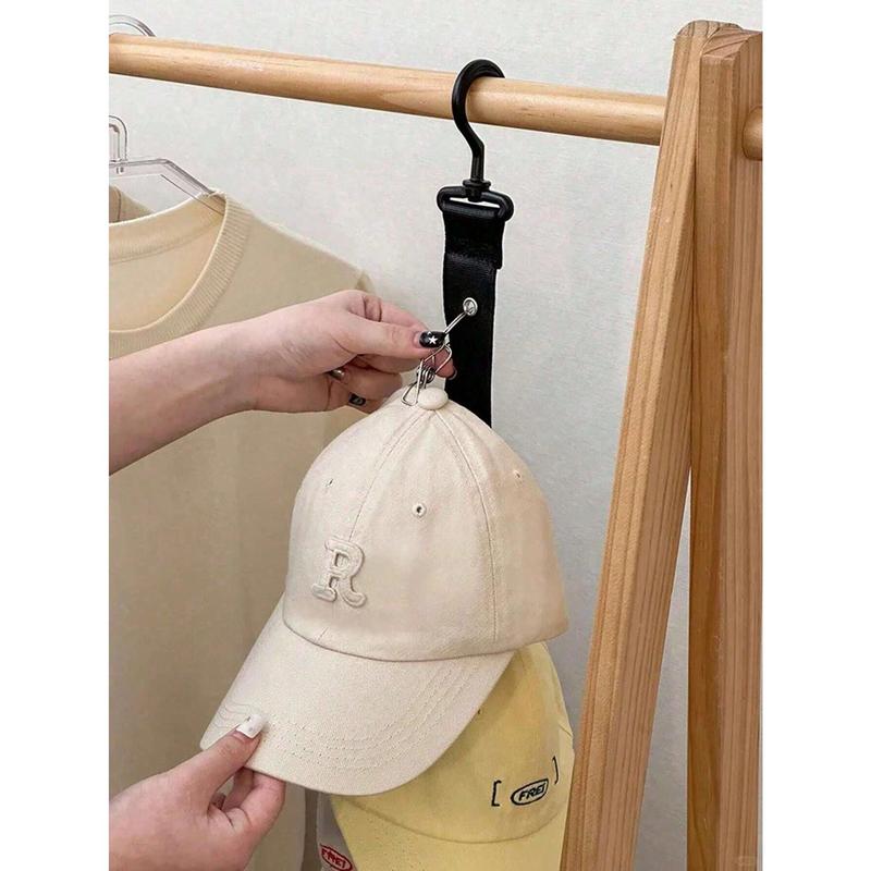 A Multi-Colored Hat Storage Organizer For Men And Women, Hanging Rack With Multiple Clips And Hooks For Closets And Cabinet Doors Hangers