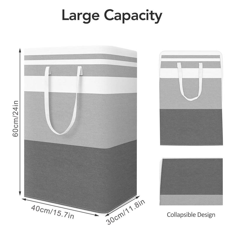 Large Capacity Laundry Basket, 1 Count Waterproof Freestanding Laundry Hampers, Foldable Clothes Hampers with Handles for Dormitory & Household