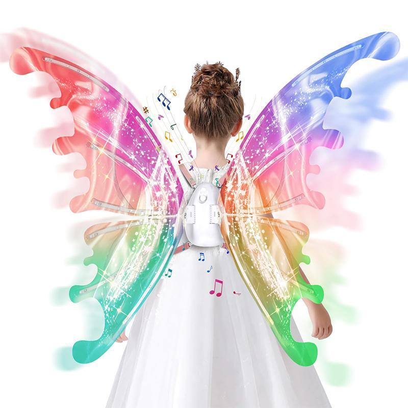 LED Light Up Butterfly Wings, 1 Count Battery Powered Colorful Glowing Butterfly Wings, Novelty Lighting for Party, Festival & Holiday, Christmas Decoration (Batteries Not Included)