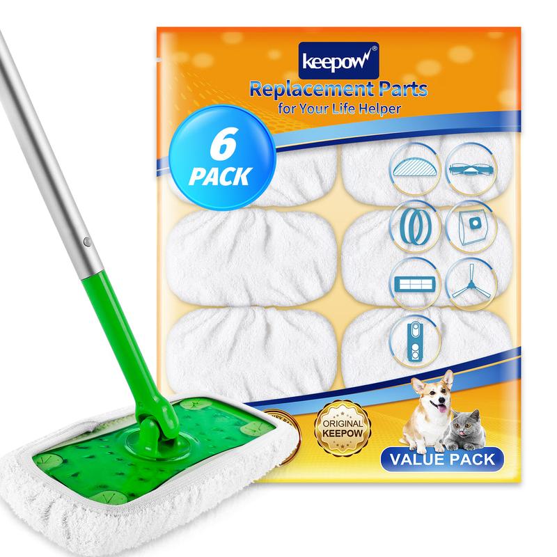 KEEPOW 5701M Cotton Soft Reusable Pads for All 10 Inches Flat Mop