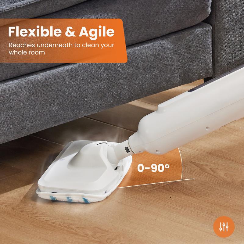 Crafted Comforts Co. Steam Mop for Floor Cleaning - Lightweight Hardwood Tile Laminate Floors Cleaner with 2 Washable Pads