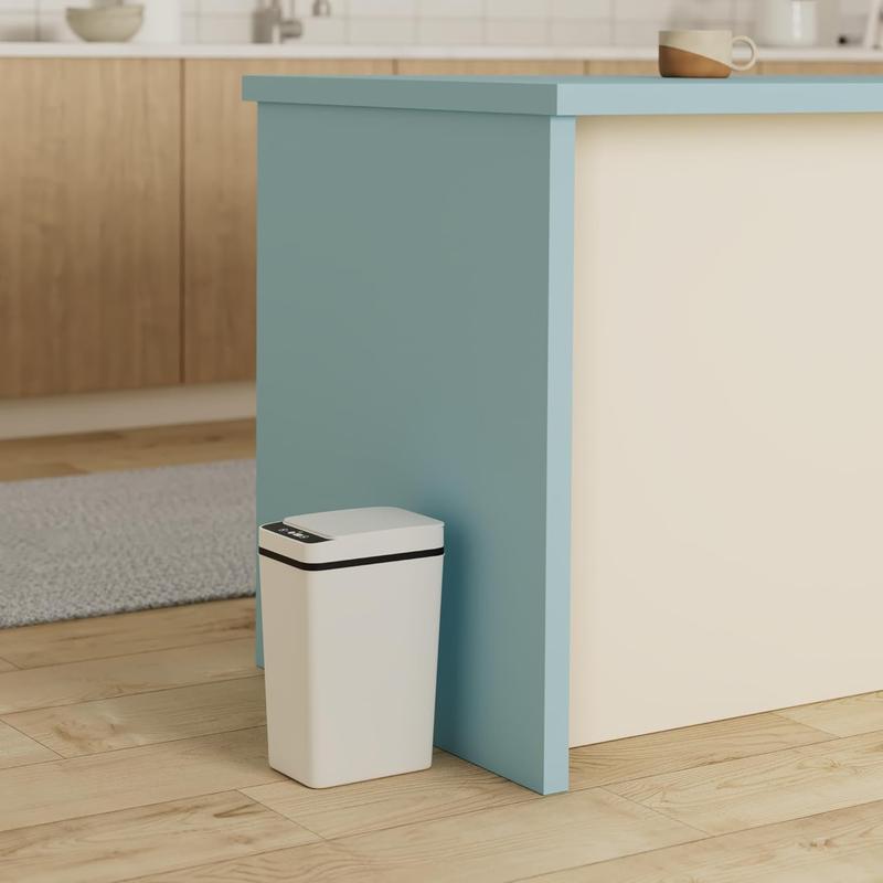 Bathroom Small Trash Can with Lid, 2.2 Gallon Touchless Automatic Garbage Can Slim Waterproof Motion Sensor   trash Bin