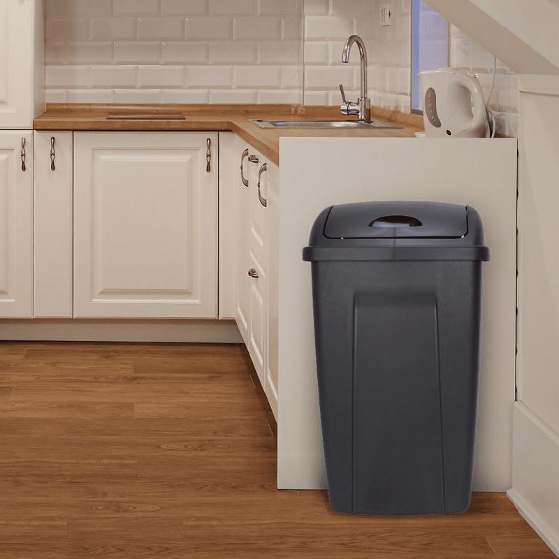 Mainstays 13 Gallon Trash Can, Plastic Swing Top Kitchen Trash Can