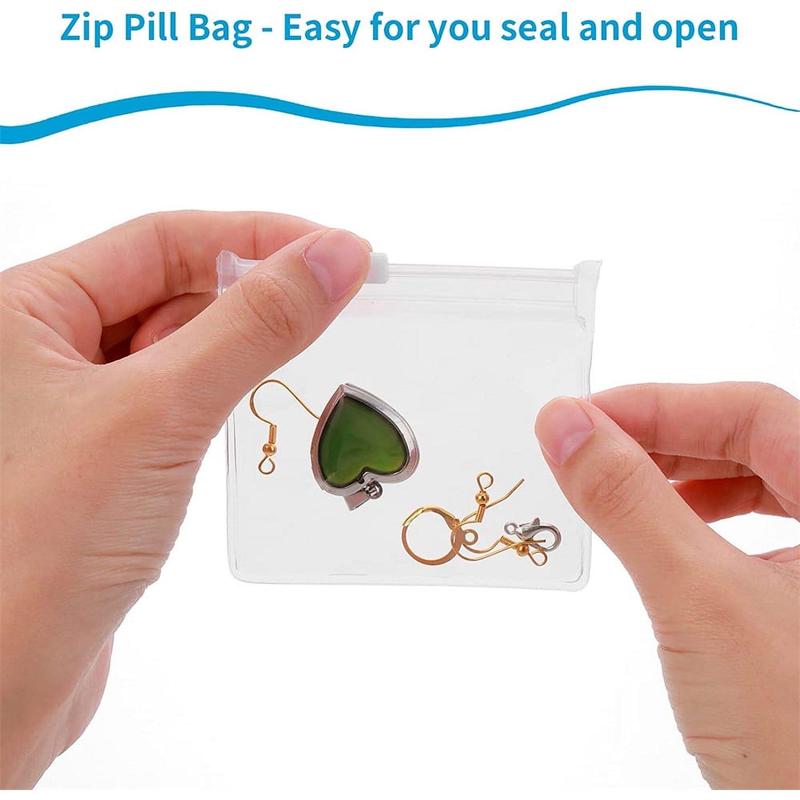 Clear Zipper Pill Storage Bag, 5 10pcs Reusable Pill Storage Bag, Self-sealing Pill Storage Organizer for Travel & Home