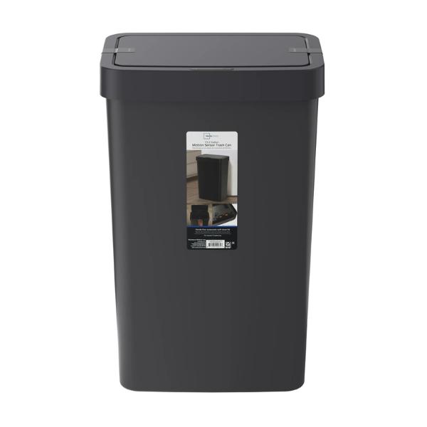 13.2 Gallon Kitchen Sensor Trash Can, Plastic Motion Sensor Kitchen Trash Can, Black