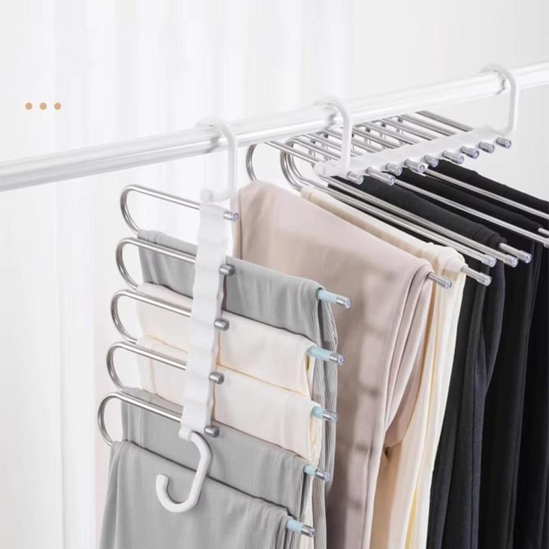 Foldable Trouser Rack, 1 Count Multi-layer Household Trouser Hanger, Wardrobe Storage Rack for Home Bedroom Closet, Home Organizer