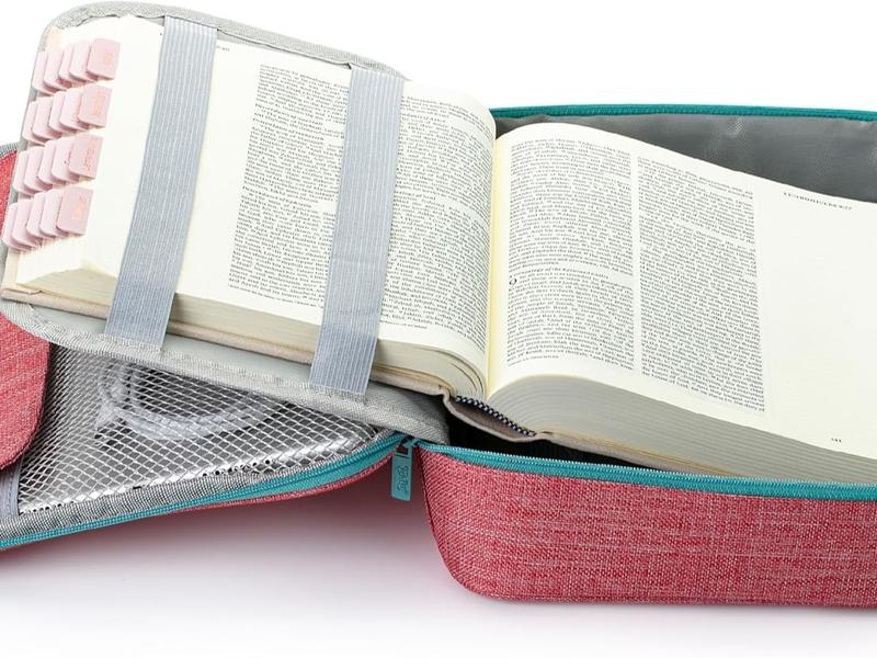 Large Bible Case for Women Carrying Case for Bible Bags Pink 11.3