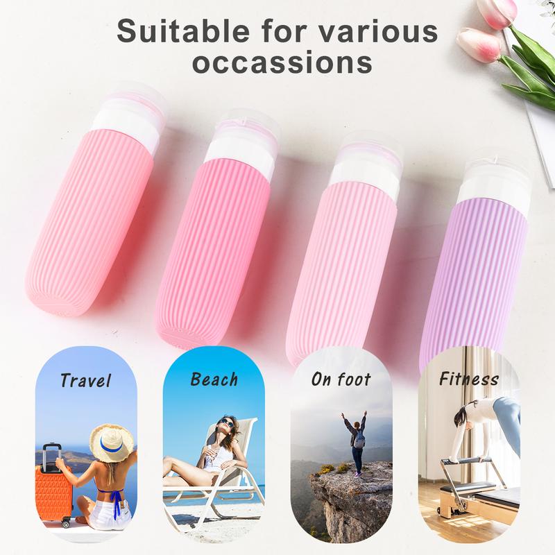 4 Pack Travel Bottles For Toiletries, Tsa Approved 3oz Portable Travel Bottles, BPA Free Leak Proof Squeezable Silicone Travel Size Containers Lotion Hand