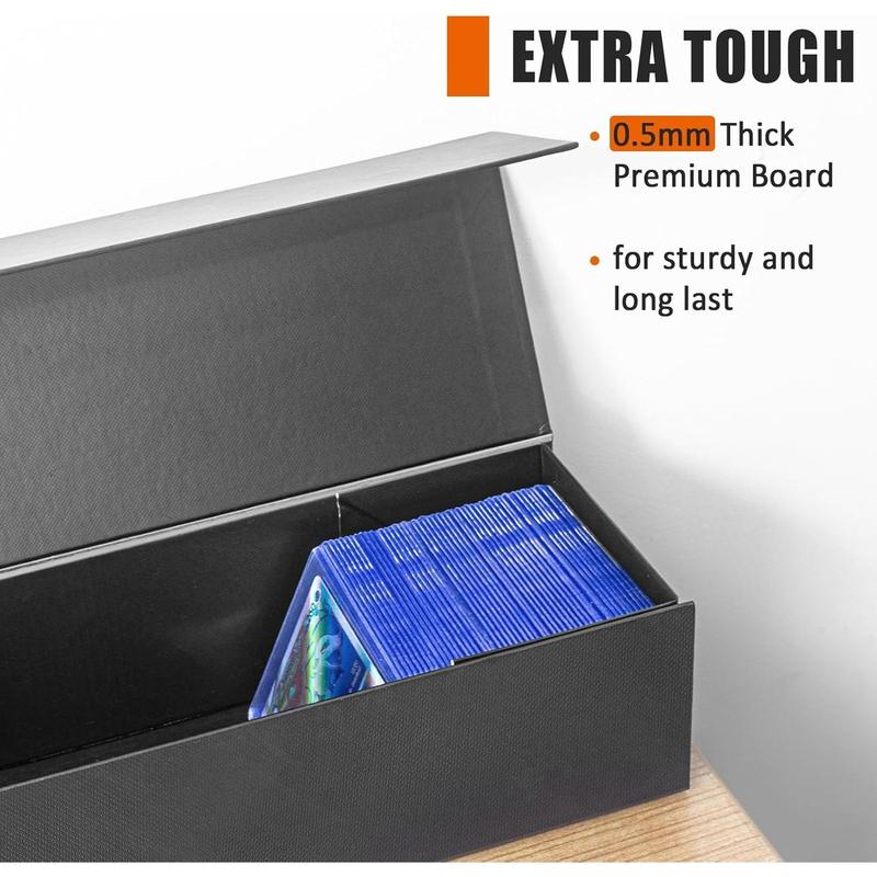 Trading Card Storage Box, Card Organiser with Magnetic Lid, Baseball Card Storage Box, Top-loading Storage Box, Playing Card Case. Waterproof.